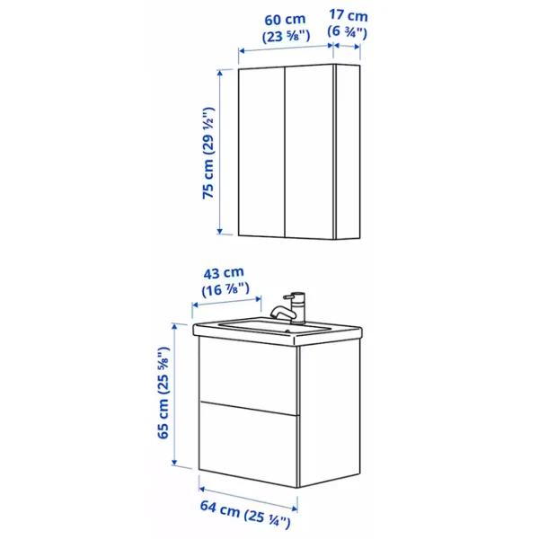 Seturi mobilă de baie Ikea Enhet/Tvallen/Pilkan Oțel / White photo 7 Seturi mobilă de baie Ikea Enhet/Tvallen/Pilkan Oțel / White photo 7