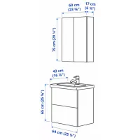 Seturi mobilă de baie Ikea Enhet/Tvallen/Pilkan Oțel / White photo 7