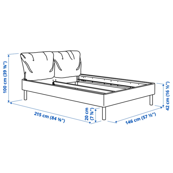 Кровать Ikea Sagesund 140 x 200 см / Шпон / Коричневый photo 7