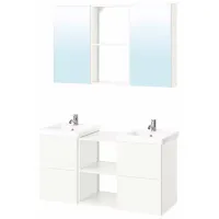 Seturi mobilă de baie Ikea Enhet/Tvallen/Pilkan Oțel / White