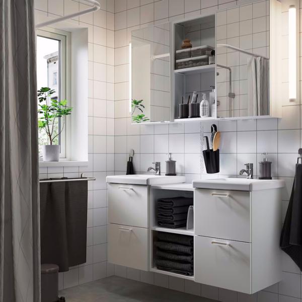Seturi mobilă de baie Ikea Enhet/Tvallen/Pilkan Oțel / White photo 4 Seturi mobilă de baie Ikea Enhet/Tvallen/Pilkan Oțel / White photo 4