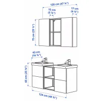 Наборы мебели для ванной комнаты Ikea Enhet/Tvallen/Pilkan Сталь / White photo 6