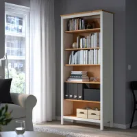 Стеллаж Ikea Hemnes 197 x 90 x 37см cm / Массив / White photo 2