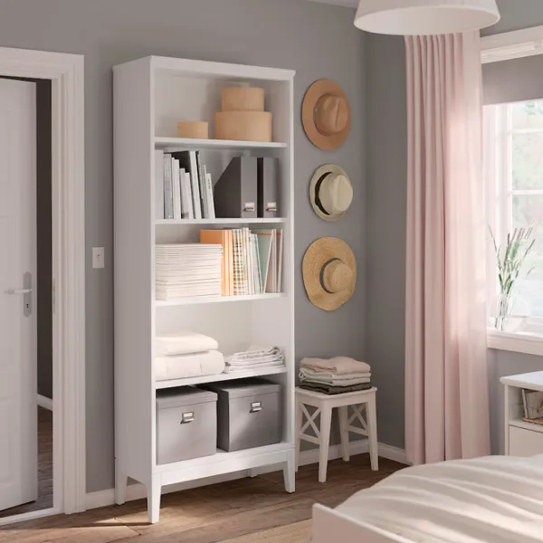 Стеллаж Ikea Hemnes 211 x 81 x 39см cm / Массив / White photo 2