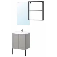 Наборы мебели для ванной комнаты Ikea Enhet/Tvallen/Pilkan Сталь / Antracit