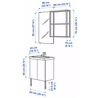 Seturi mobilă de baie Ikea Enhet/Tvallen/Pilkan Oțel / Antracit photo 7