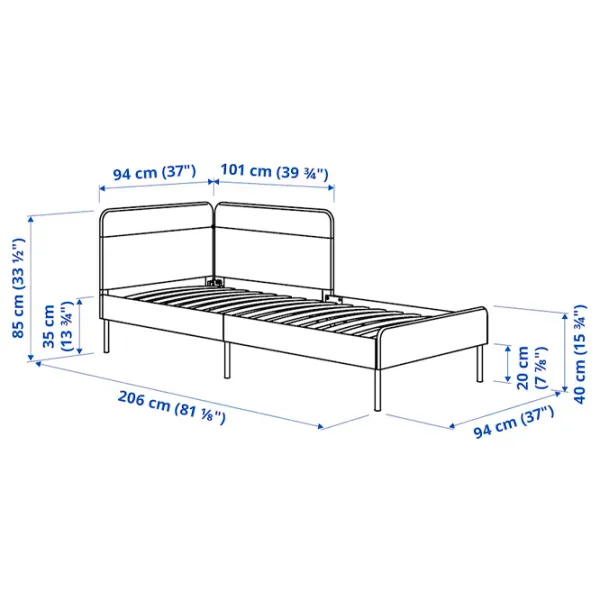 Pat Ikea Blakullen 90 x 200 cm / Furnir / Blue photo 6