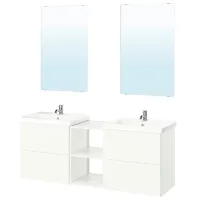 Seturi mobilă de baie Ikea Enhet/Tvallen/Pilkan Oțel / White