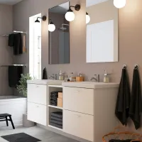 Seturi mobilă de baie Ikea Enhet/Tvallen/Pilkan Oțel / White photo 6