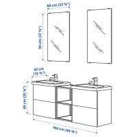 Seturi mobilă de baie Ikea Enhet/Tvallen/Pilkan Oțel / White photo 8