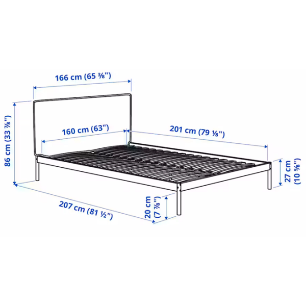 Pat Ikea Kleppstad 160 x 200 cm / Furnir / White photo 6
