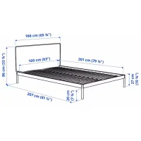Кровать Ikea Kleppstad 160 x 200 см / Шпон / Белый photo 6