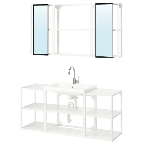 Наборы мебели для ванной комнаты Ikea Enhet/Tvallen/Glypen Сталь / White photo 1 Наборы мебели для ванной комнаты Ikea Enhet/Tvallen/Glypen Сталь / White photo 1