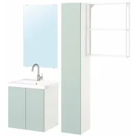 Наборы мебели для ванной комнаты Ikea Enhet/Tvallen/Glypen Сталь / White