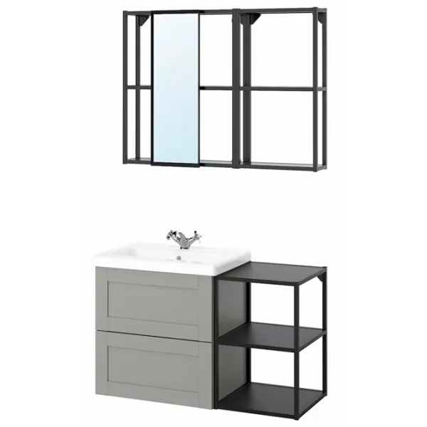 Наборы мебели для ванной комнаты Ikea Enhet/Tvallen/Rannilen Сталь / Black photo 1 Наборы мебели для ванной комнаты Ikea Enhet/Tvallen/Rannilen Сталь / Black photo 1