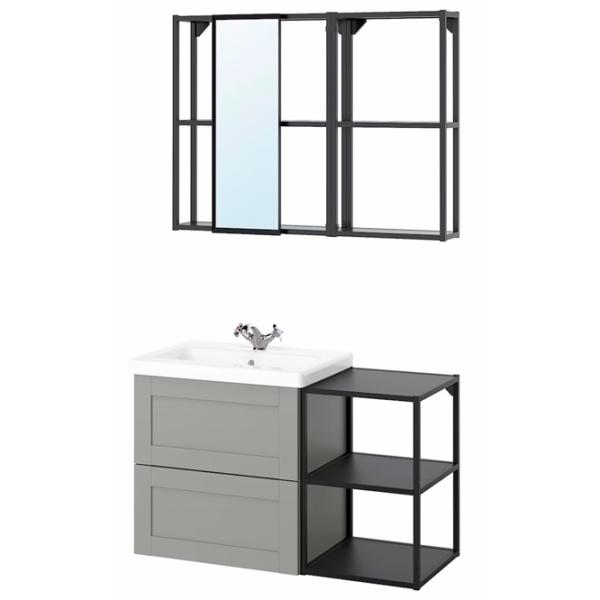 Наборы мебели для ванной комнаты Ikea Enhet/Tvallen/Rannilen Сталь / Black photo 1 Наборы мебели для ванной комнаты Ikea Enhet/Tvallen/Rannilen Сталь / Black photo 1