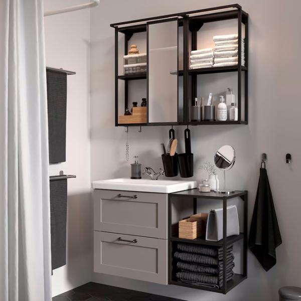 Наборы мебели для ванной комнаты Ikea Enhet/Tvallen/Rannilen Сталь / Black photo 8 Наборы мебели для ванной комнаты Ikea Enhet/Tvallen/Rannilen Сталь / Black photo 8