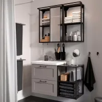 Seturi mobilă de baie Ikea Enhet/Tvallen/Rannilen Oțel / Black photo 8