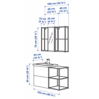 Seturi mobilă de baie Ikea Enhet/Tvallen/Rannilen Oțel / Black photo 10