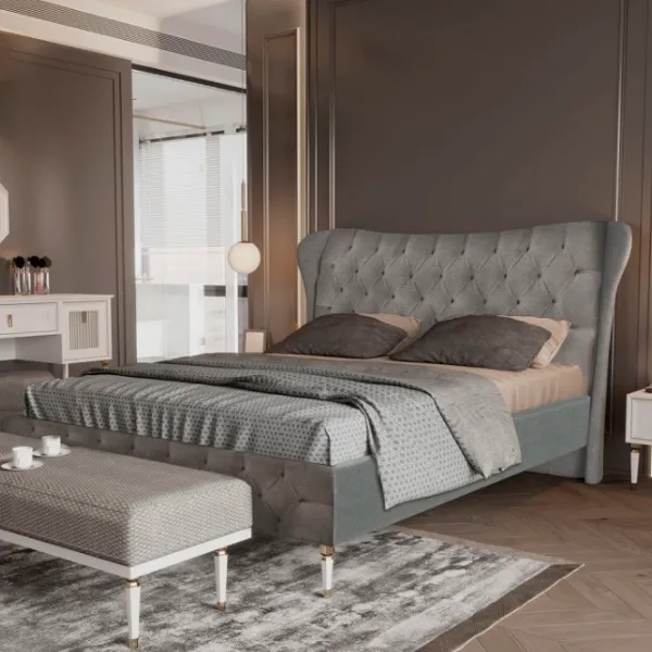 Кровать Dogtas Lorenta 160 x 200 см / Массив / Светло-серый photo 1