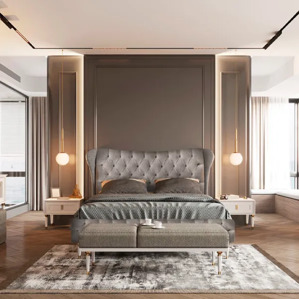 Кровать Dogtas Lorenta 160 x 200 см / Массив / Светло-серый photo 2