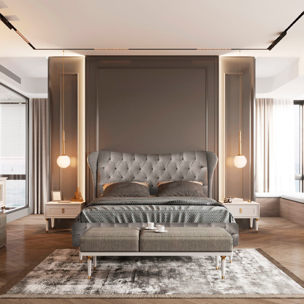 Кровать Dogtas Lorenta 160 x 200 см / Массив / Светло-серый photo 2