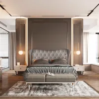 Кровать Dogtas Lorenta 160 x 200 см / Массив / Светло-серый photo 2