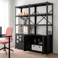 Etajeră Ikea Bror 190 x 170 x 40 cm / Oțel / Black photo 3