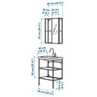 Seturi mobilă de baie Ikea Enhet/Tvallen/Saljen Oțel / Antracit photo 10