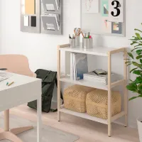 Стеллаж Ikea Ekenbben 86 x 70 x 34см cm / Массив / Бежевый photo 2