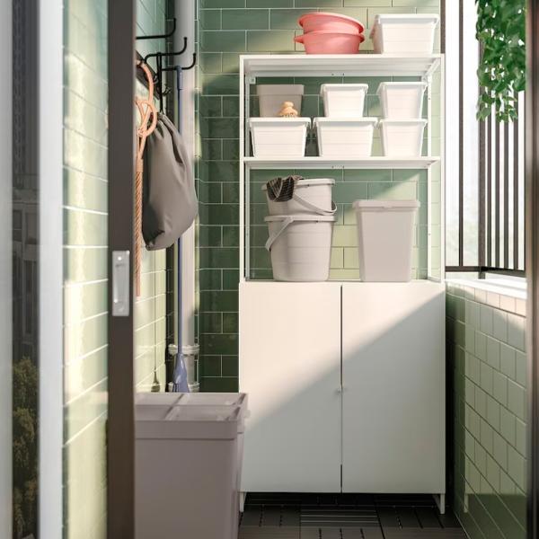 Стеллаж Ikea Jostein 180 x 61 x 44см cm / Сталь / White photo 2