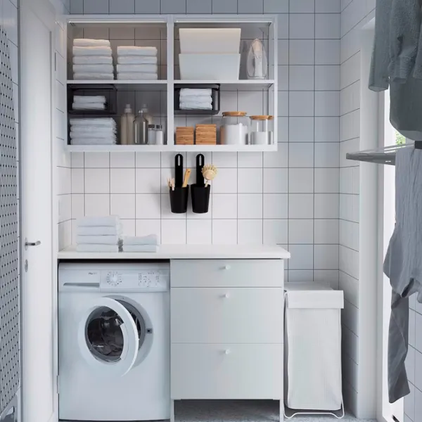 Seturi mobilă de baie Ikea Enhet Oțel / White photo 3 Seturi mobilă de baie Ikea Enhet Oțel / White photo 3
