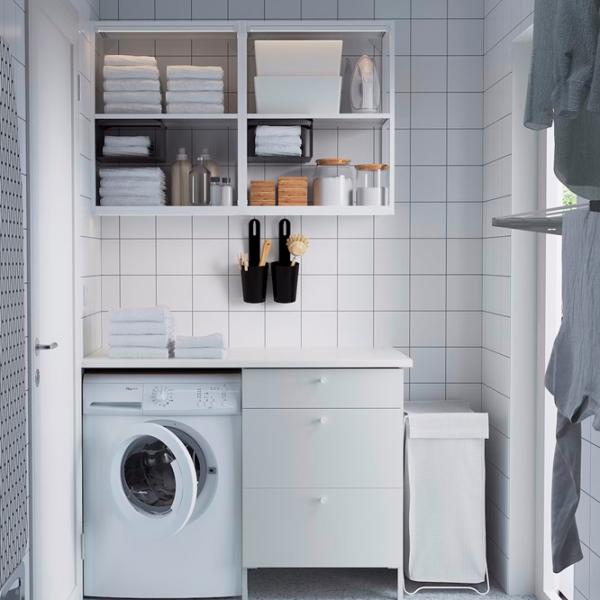 Seturi mobilă de baie Ikea Enhet Oțel / White photo 3 Seturi mobilă de baie Ikea Enhet Oțel / White photo 3