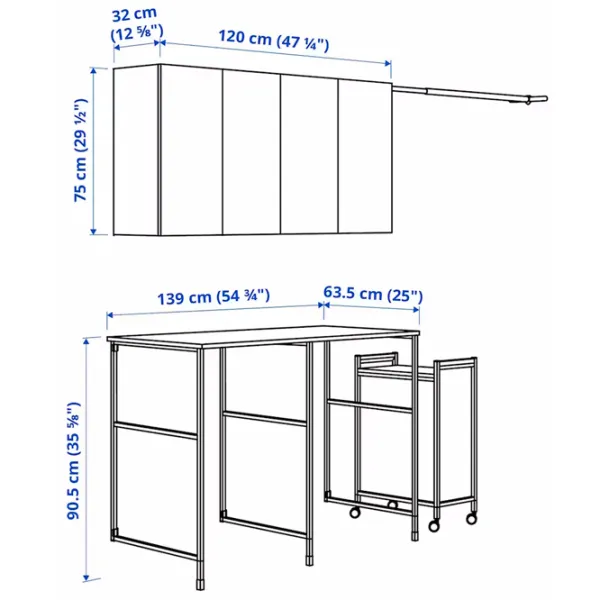 Наборы мебели для ванной комнаты Ikea Enhet Сталь / Antracit photo 5 Наборы мебели для ванной комнаты Ikea Enhet Сталь / Antracit photo 5