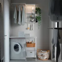 Seturi mobilă de baie Ikea Enhet/Lilltrask Oțel / White photo 2