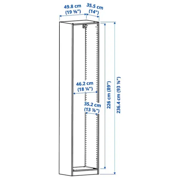Шкаф пенал Ikea Pax/Aheim 201 x 50 x 38см /White /Белый photo 4 Шкаф пенал Ikea Pax/Aheim 201 x 50 x 38см /White /Белый photo 4