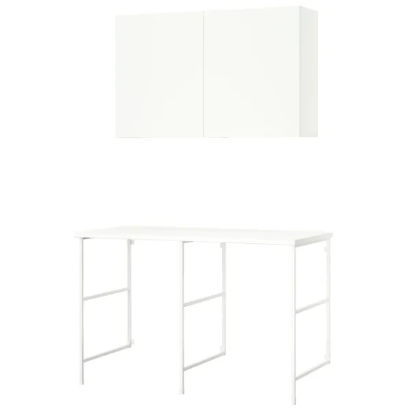 Наборы мебели для ванной комнаты Ikea Enhet/Hemtrask Сталь / White photo 1