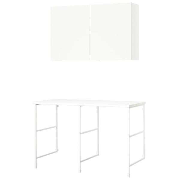Наборы мебели для ванной комнаты Ikea Enhet/Hemtrask Сталь / White photo 1