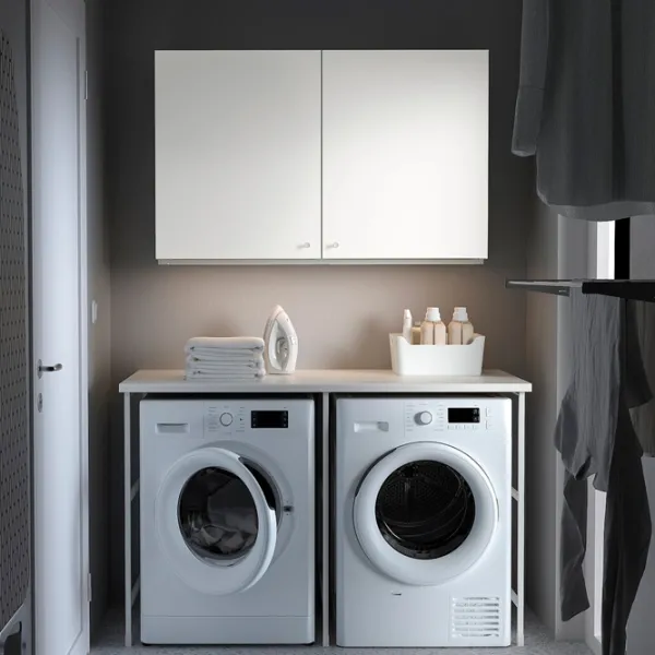 Наборы мебели для ванной комнаты Ikea Enhet/Hemtrask Сталь / White photo 3