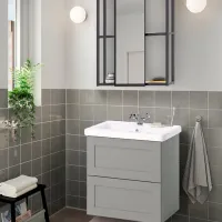 Seturi mobilă de baie Ikea Enhet/Tvallen/Runskar Oțel / Black photo 3
