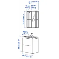 Seturi mobilă de baie Ikea Enhet/Tvallen/Runskar Oțel / Black photo 4