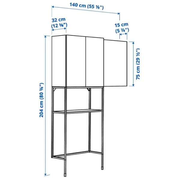 Etajeră Ikea Enhet Белый-Светло-серо-зеленый / MDF photo 4