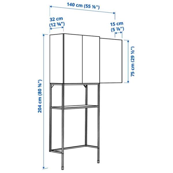 Etajeră Ikea Enhet Белый-Светло-серо-зеленый / MDF photo 4