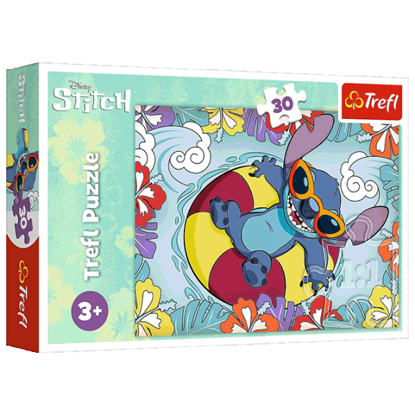 Puzzle Trefl Lilo&Stitch on vacation 3+/ Количество деталей: 30 photo 1 Puzzle Trefl Lilo&Stitch on vacation 3+/ Количество деталей: 30 photo 1