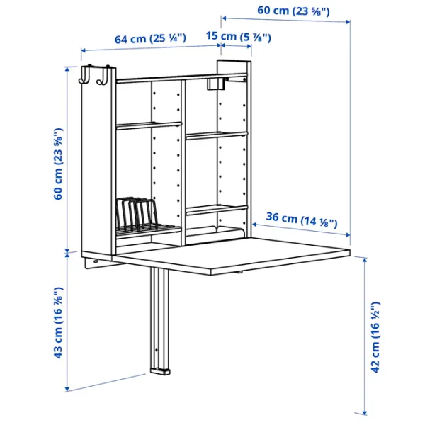 Masă de bucătărie fixă Ikea Norberg PAL/ White photo 8
