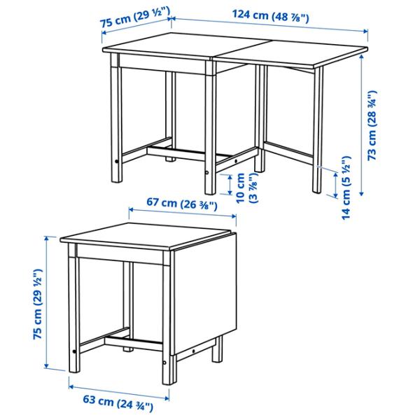 Masă de bucătărie extensibilă Ikea Pinntorp PAL/ Brown photo 5