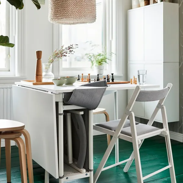 Masă de bucătărie extensibilă Ikea Kallhall PAL/ White photo 6