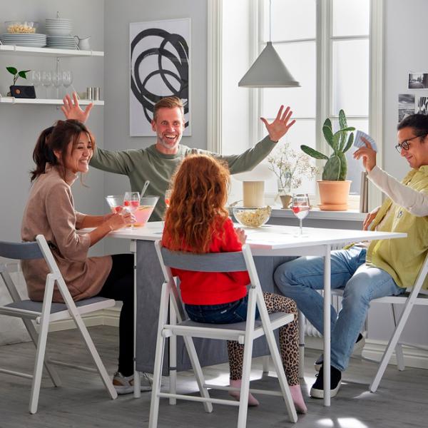 Masă de bucătărie extensibilă Ikea Kallhall PAL/ White photo 7