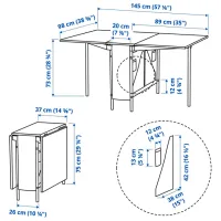 Masă de bucătărie extensibilă Ikea Kallhall PAL/ White photo 8