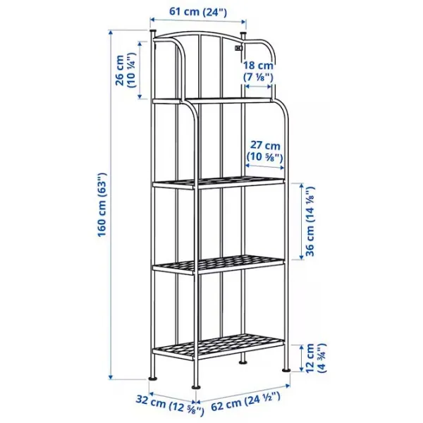 Etajeră Ikea Lacko Gray / Oțel photo 6